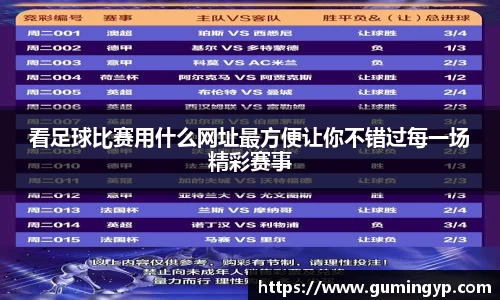 看足球比赛用什么网址最方便让你不错过每一场精彩赛事